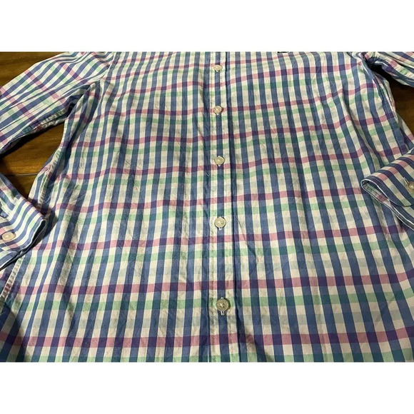 Vineyard Vines Mens Small Button Up Slim Fit Whale Shirt Preppy Plaid - Picture 2 of 9